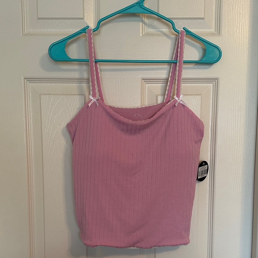 Klassy Network Ribbed Lace Trim Cami